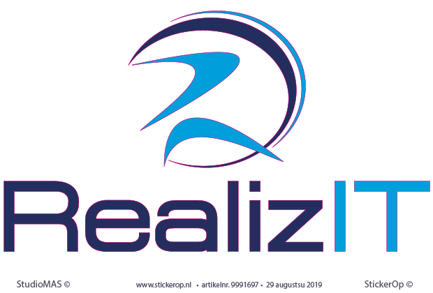 Muursticker bedrijfslogo - Realiz IT - Muursticker zakelijke toepassing - logo Realiz IT