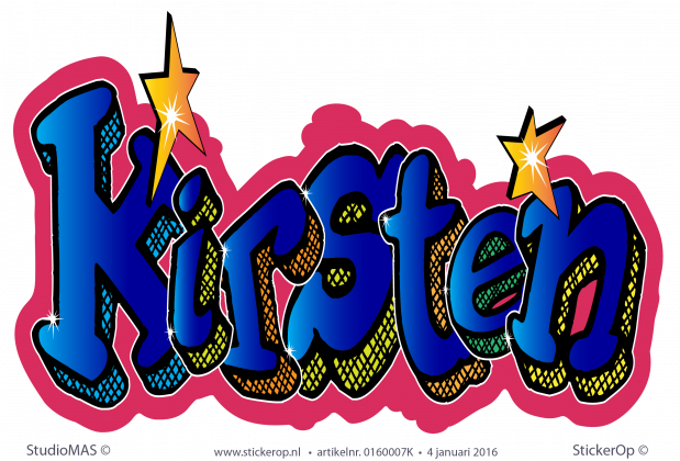Muursticker full colour Graffiti - Kirsten muursticker graffiti Kirsten