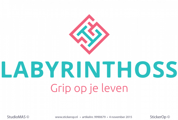 Deur-, muursticker zakelijk logo - Labyrinthoss zakelijke logo Labyrinthoss