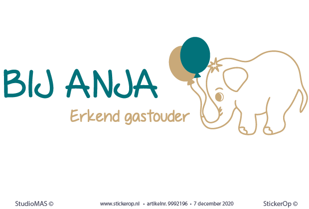 Raamsticker van bedrijfslogo - Bij Anja - erkend gastouder van zakelijk logo - Bij Anja - erkend gastouder