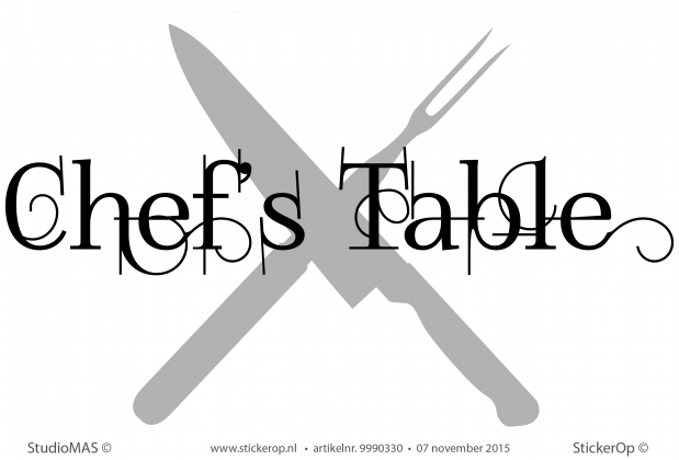 Muursticker logo chef's table muurstickers logo chefs table