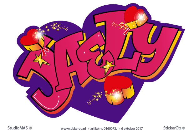 Muursticker graffiti met hart - Jaely