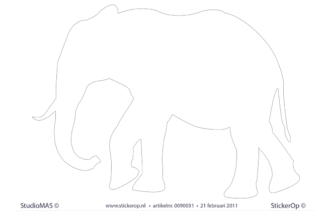 muursticker dieren olifant