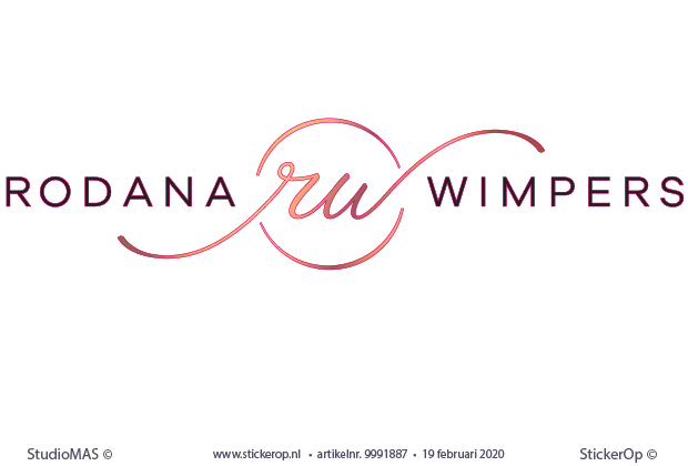 Muursticker zakelijk logo - Rodana Wimpers zakelijk logo - rodana wimpers