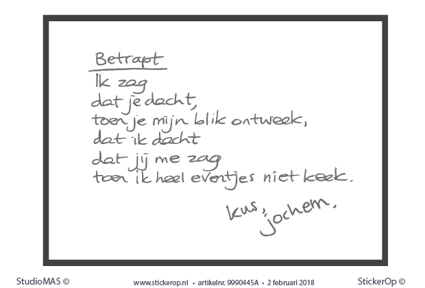 Print eigen tekst - Jochem's betrapt - 52,8 x 72,6 cm