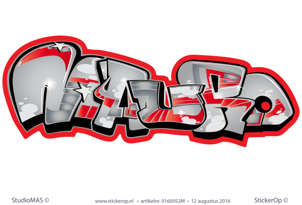 Muurstickers full colour graffiti - Mauro muursticker graffiti Mauro