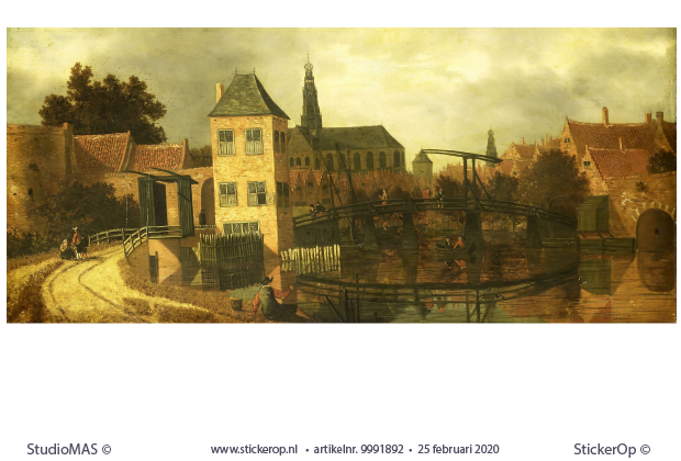 kunstwerk eigen afmeting - Gezicht op stad Haarlem - uitsneden 161 x 71 cm. eigen afmetingen - gezicht op stad Haarlem