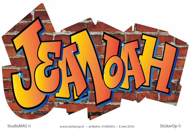 Muursticker full colour graffiti - type B - Jeanoah muursticker graffiti Jeanoah