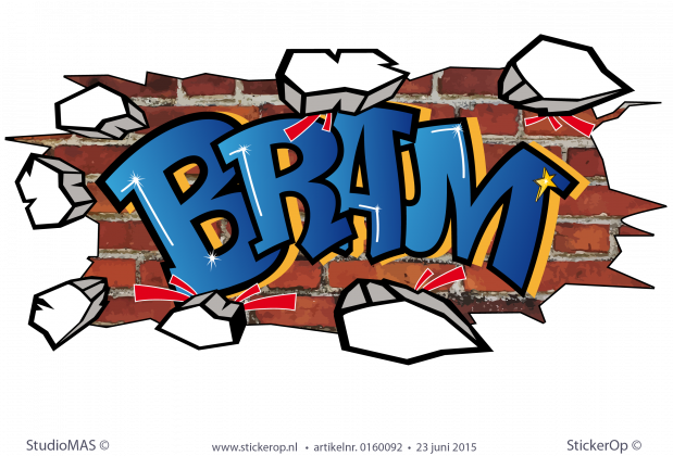 muursticker graffiti type G Bram