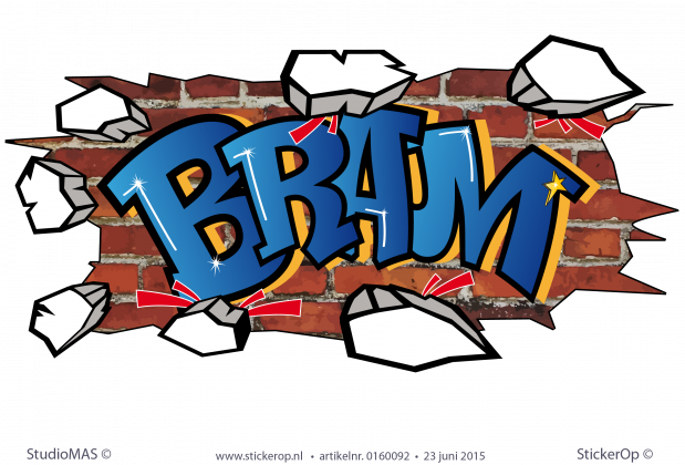 Muursticker graffiti type G - Bram muursticker graffiti type G Bram