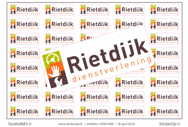 Product-, machinestickertjes - Rietdijk - afmeting 50 x 19 mm. - per 160 stuks = 4 x A4 vel Machinesticker zakelijk logo Rietdijk