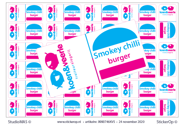 - vlaggetjes-stickers - Koen en Veerle -Smokey chilli burger