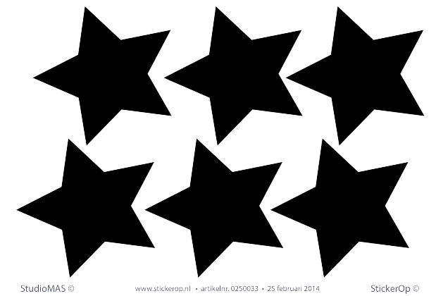Muurstickers decoratie zelf maken - Set sterren 9 cm muursticker zelf maken sterren 9cm
