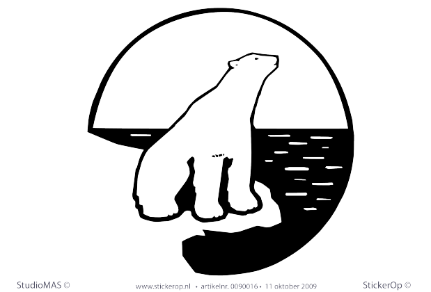 Muurstickers thema muursticker dieren ijsbeer outline