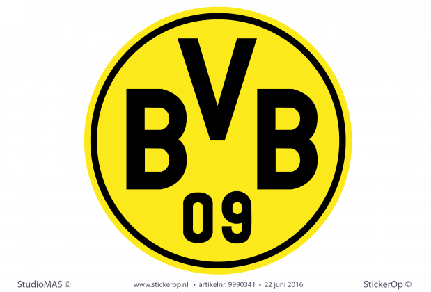 muurstickers van zelf aangeleverde logot Borusia Dortmund