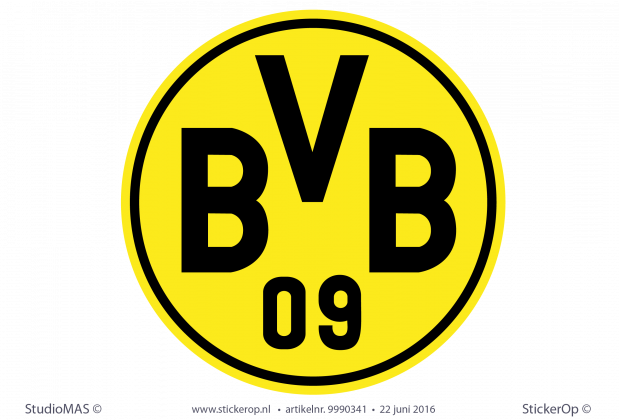 Muursticker van zelf aangeleverd plaatje - logo Borusia Dortmund muurstickers van zelf aangeleverde logot Borusia Dortmund