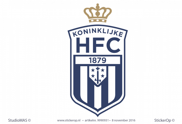 Muursticker sportclub logo - Koninklijke HFC - kleur M51 goud en M39 verkeersblauw muursticker sportclub logo Koninklijke HFC