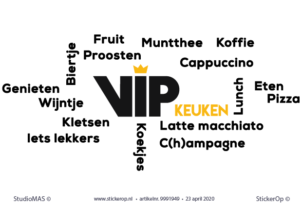 zakelijke keuken - VIP keuken - twee kleuren - muurstickers zakelijke keuken - VIP keuken
