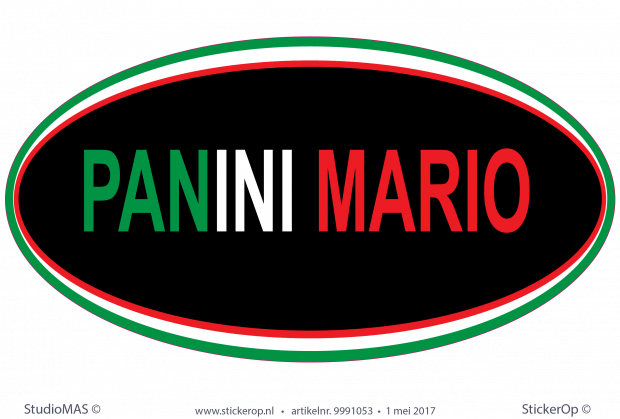 muursticker logo panini Mario