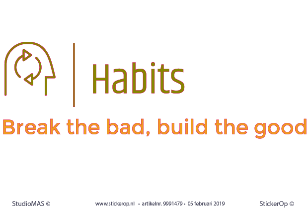 Muursticker zakelijk logo - Habits zakelijk logo - Habits