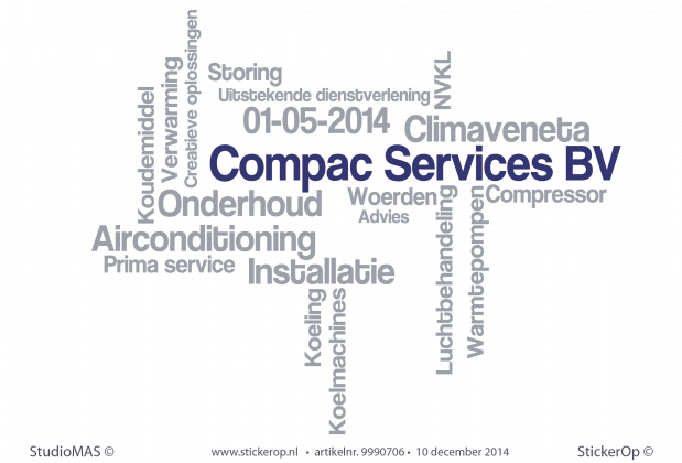 Zakelijke woordenwolk Compac Services BV