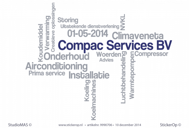Muurstickers zakelijke woordenwolk - Compac Services BV Zakelijke woordenwolk Compac Services BV
