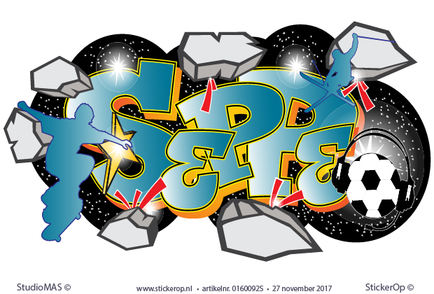 Muurstickers graffiti (sport)sterrenhemel - Seppe