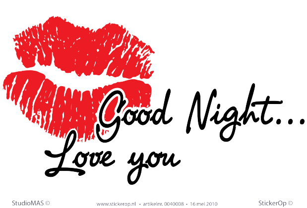 Muurstickers thema muursticker liefde Good night love you 2 kleuren