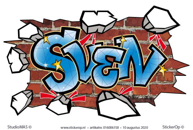 muursticker graffiti Sven