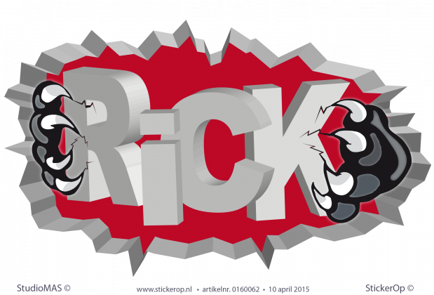 Muursticker graffiti Claws - Rick muursticker graffiti Rick