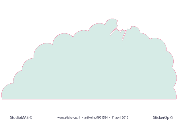 - muurstickers zakelijk logo - wolk onder raket