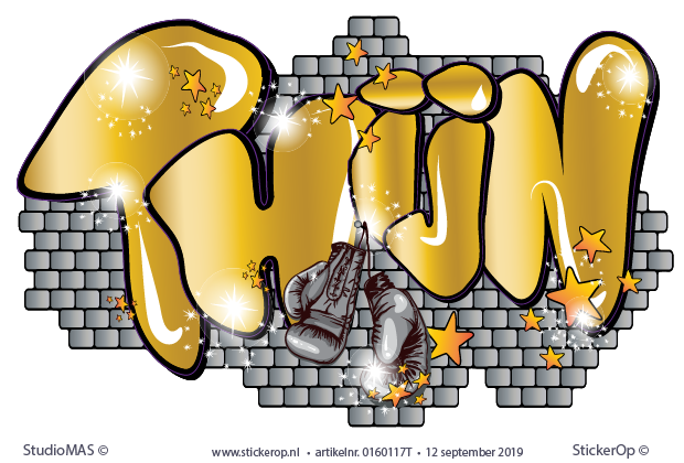 Muursticker graffiti thema boxen - Thijn