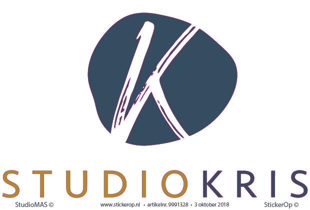 Muursticker van zakelijk logo - StudioKris - logo-StudioKris