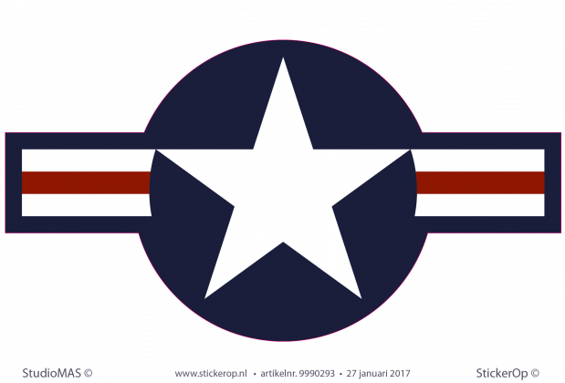 Muursticker van zelf aangeleverde afbeelding - Air Force muursticker eigen ontwerp Air Force