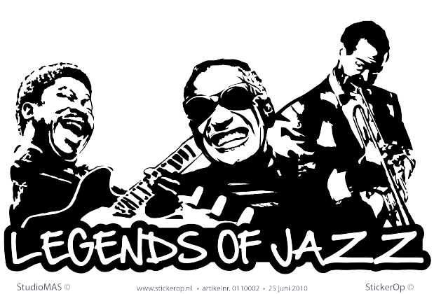 Muurstickers thema muursticker muziek legends of jazz