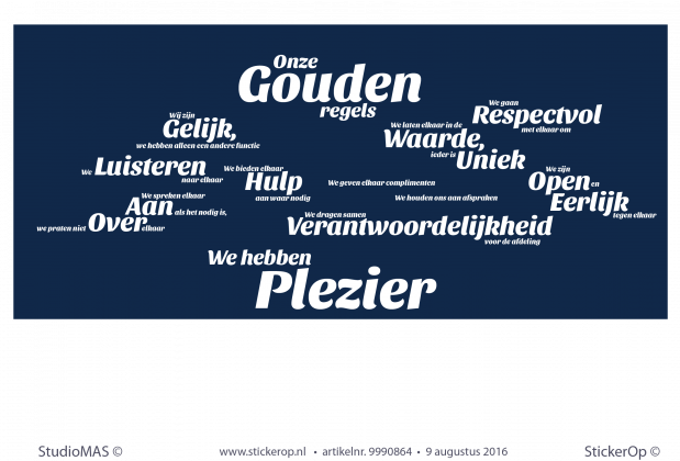 Muurstickers 12 stuks quote tbv blauwe wand Amphia Apotheek Muurstickers zakelijke tekst Amphia quotes