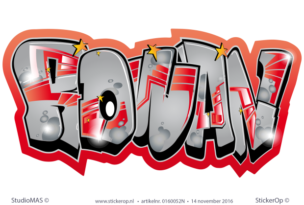 Muursticker graffiti - Rowan muursticker graffiti Rowan
