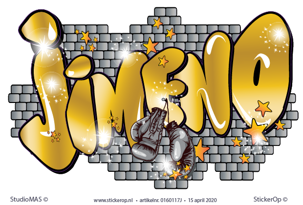 Muursticker graffiti thema boksen - Jimeno