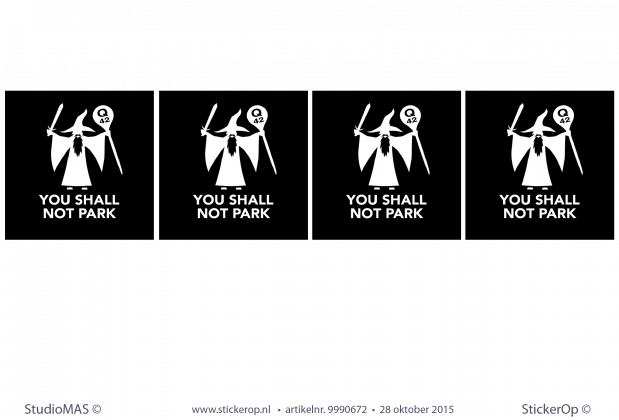 Muurstickers parkeergarage - Q42 - you shall not park - per 4 stuks zakelijk logo Q42