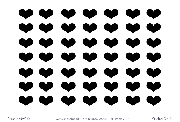 Muurstickers decoratie zelf maken - Dingbats hartjes muursticker zelf maken dingbats hartjes