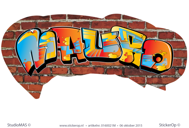 Muursticker graffiti - Mauro muursticker graffiti Mauro