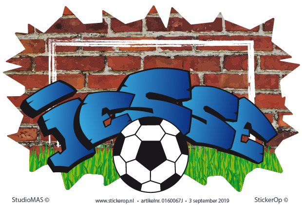 Muursticker graffiti thema voetbal - Jesse muursticker graffiti sportieve Jesse