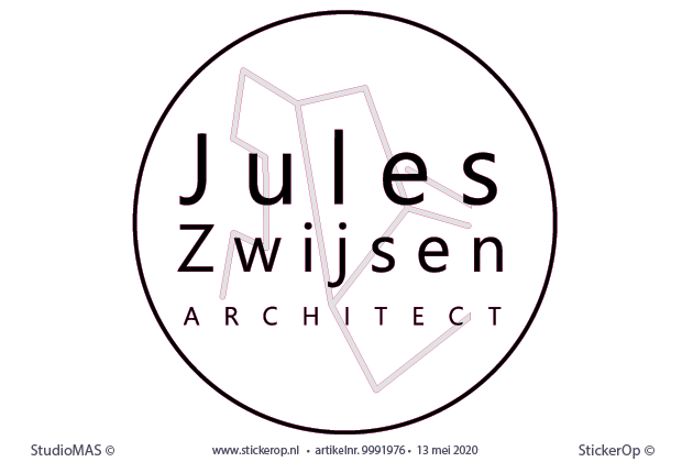Muur-, deur-, raamsticker eigen logo - Jules Zwijsen Architect raamsticker eigen logo -Jules Zwijsen Architect