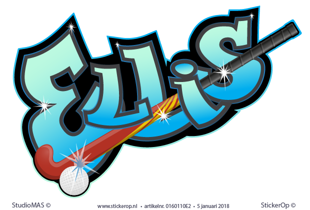 Muurstickers graffiti thema sport veld Hockey - Ellis graffiti thema sport - Hockey - Ellis