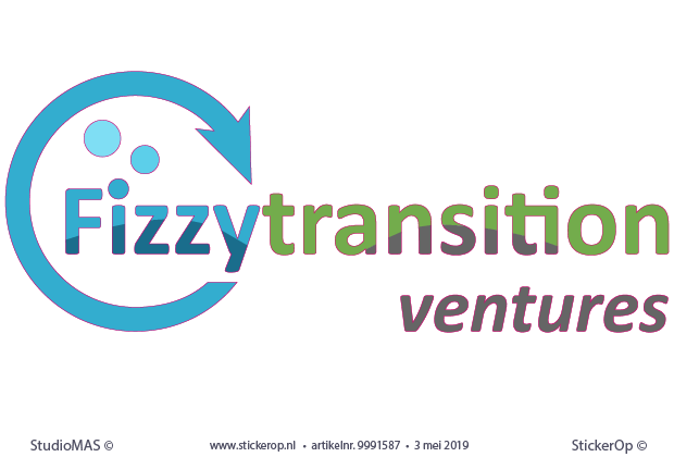 Muur-, deursticker zakelijk logo - Fizzy Transition ventures zakelijk logo - Fizzy Transition ventures