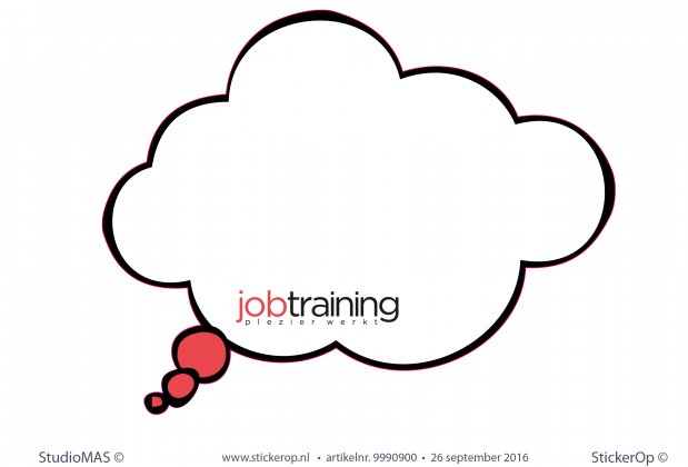 Muursticker zakelijk - Denkwolk Jobtraining - 100 stuks 60 x 50 cm Muursticker zakelijk Denkwolk Jobtraining