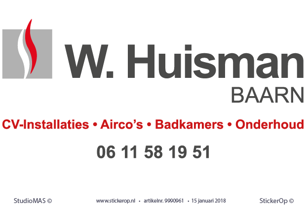Autobelettering Huisman Installatiebedrijf autobelettering Huisman