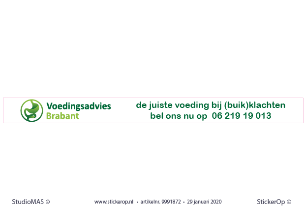 Buitenbord sticker zakelijk - Voedingsadvies Brabant logo - Voedingadvies Brabant