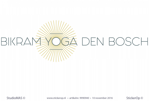 Muursticker zakelijk logo Bikram Yoga Den Bosch Muursticker zakelijk logo Bikram Yoga