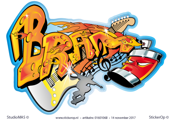 Muurstickers graffiti - Vurig, sportief en muzikaal - Bram